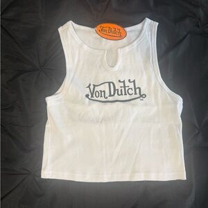 Von Dutch White Sleeveless Top
